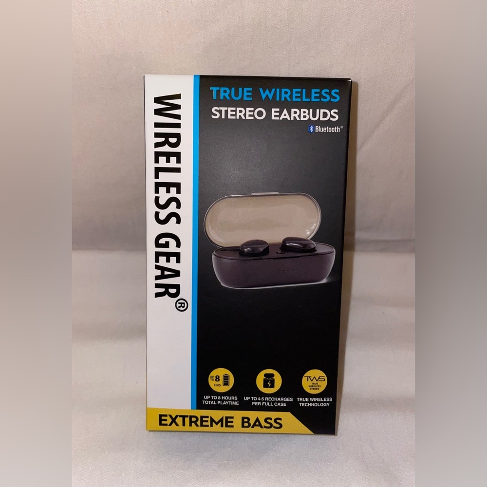 Wireless Gear True Wireless Stereo Bluetooth Earbuds SEALED